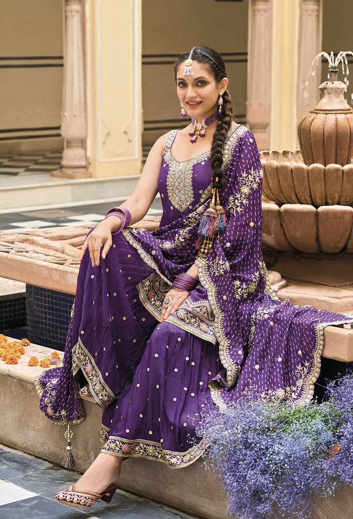 Readymade Elegant Purple Designer Salwar Kameez