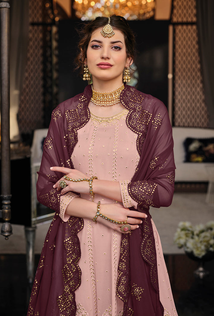 Readymade Enchanting Pink Elegance Premium Chinon Salwar Kameez