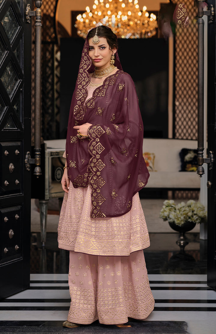 Readymade Enchanting Pink Elegance Premium Chinon Salwar Kameez