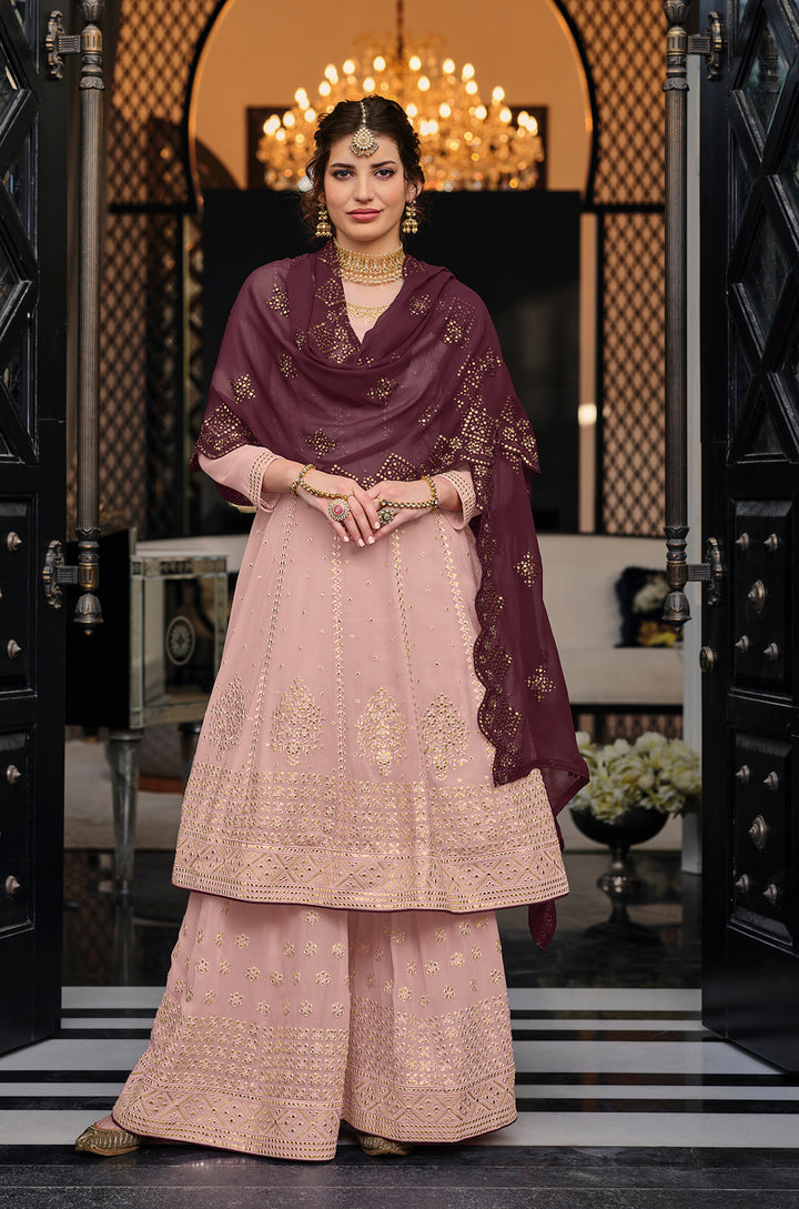 Readymade Enchanting Pink Elegance Premium Chinon Salwar Kameez