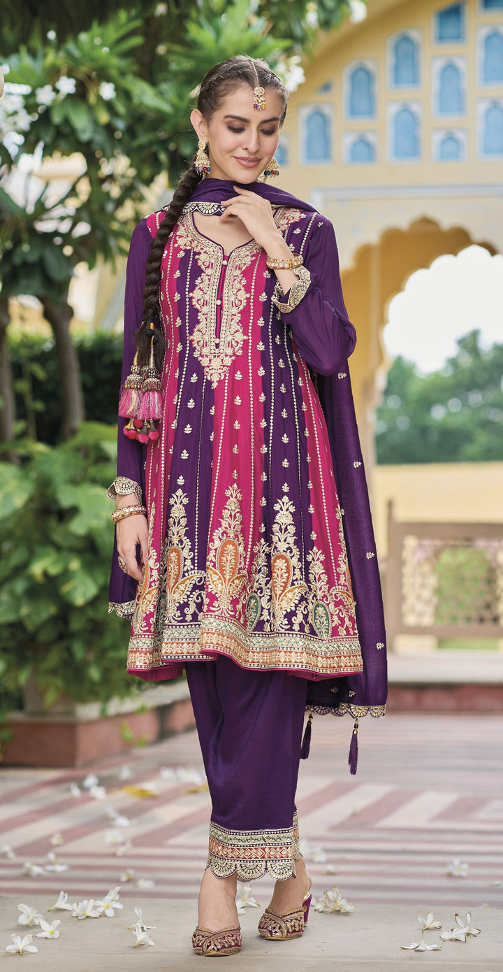 Readymade Elegant Purple Designer Salwar Kameez