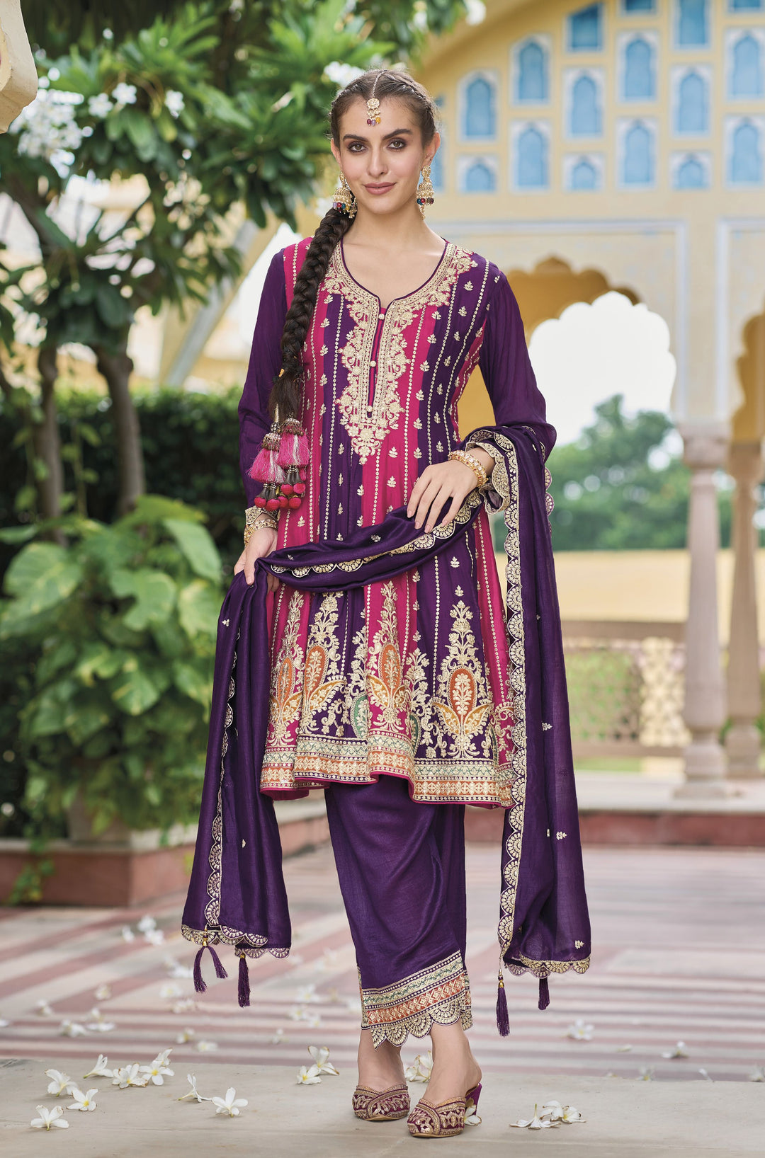 Readymade Elegant Purple Designer Salwar Kameez