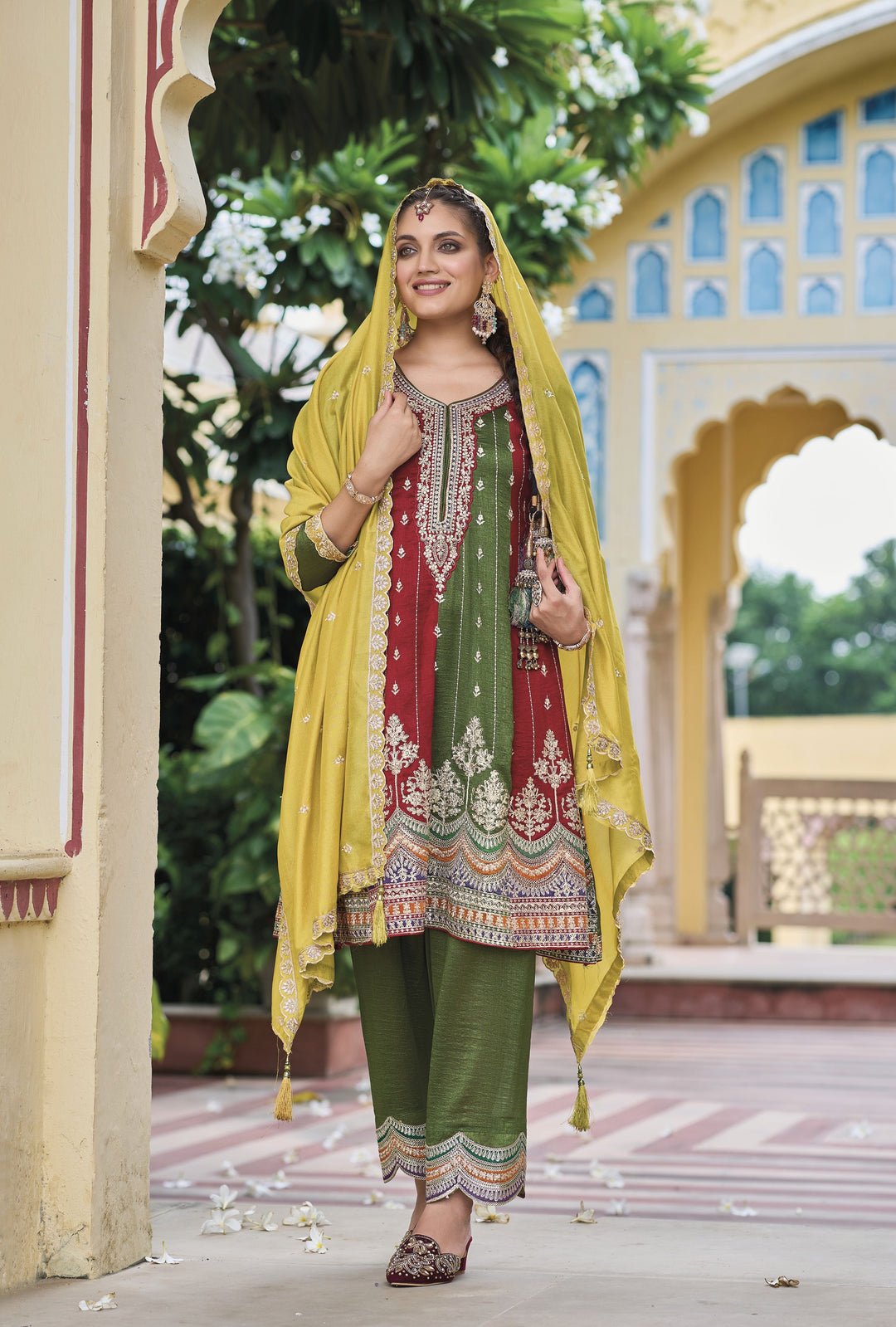 Readymade Elegant Green Designer Salwar Kameez