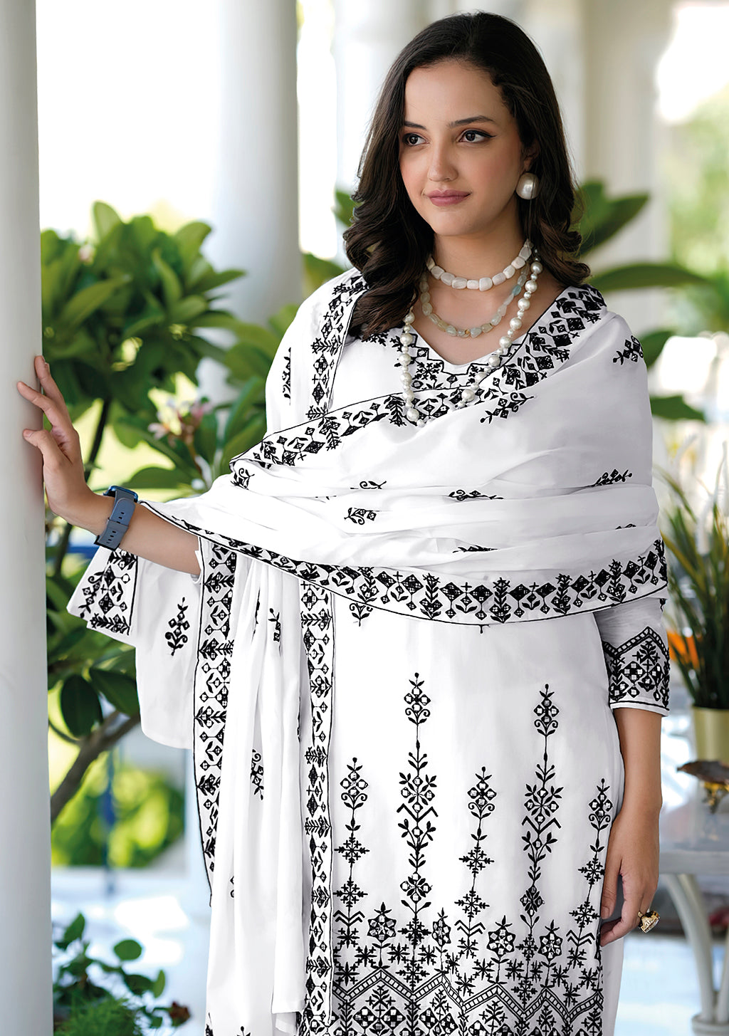 ReadymadeTimeless White Sharara Salwar Kameez