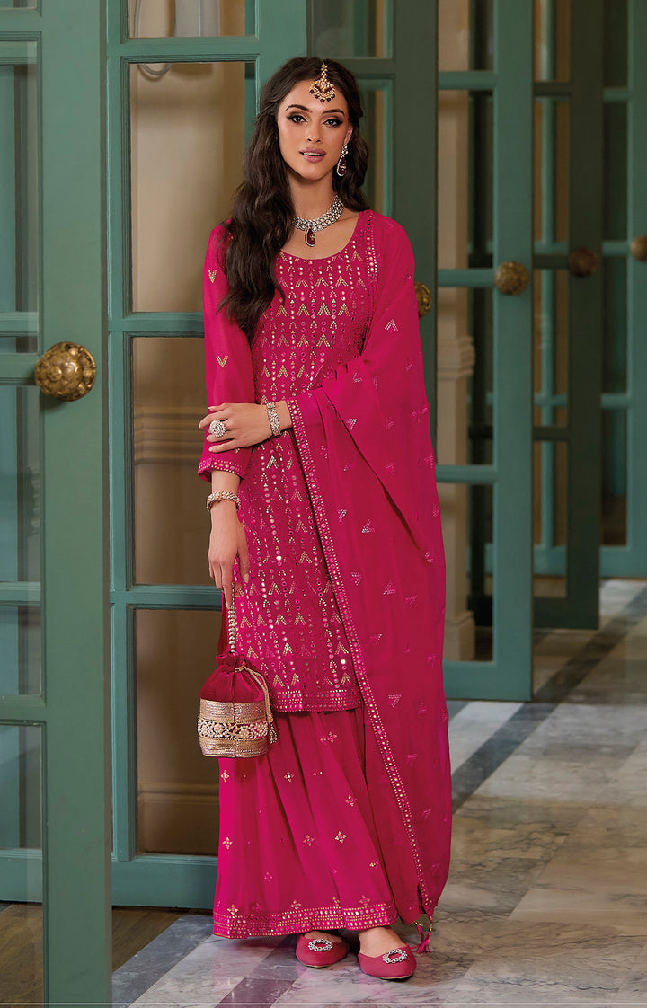 Readymade Pretty in Pink Georgette Salwar Kameez