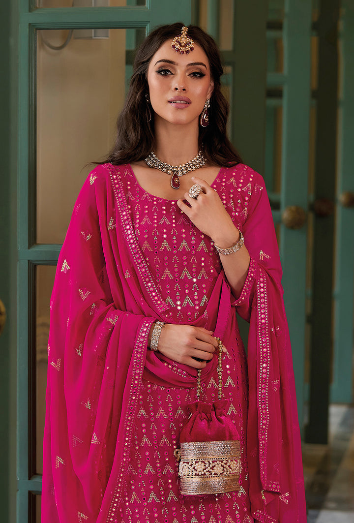 Readymade Pretty in Pink Georgette Salwar Kameez