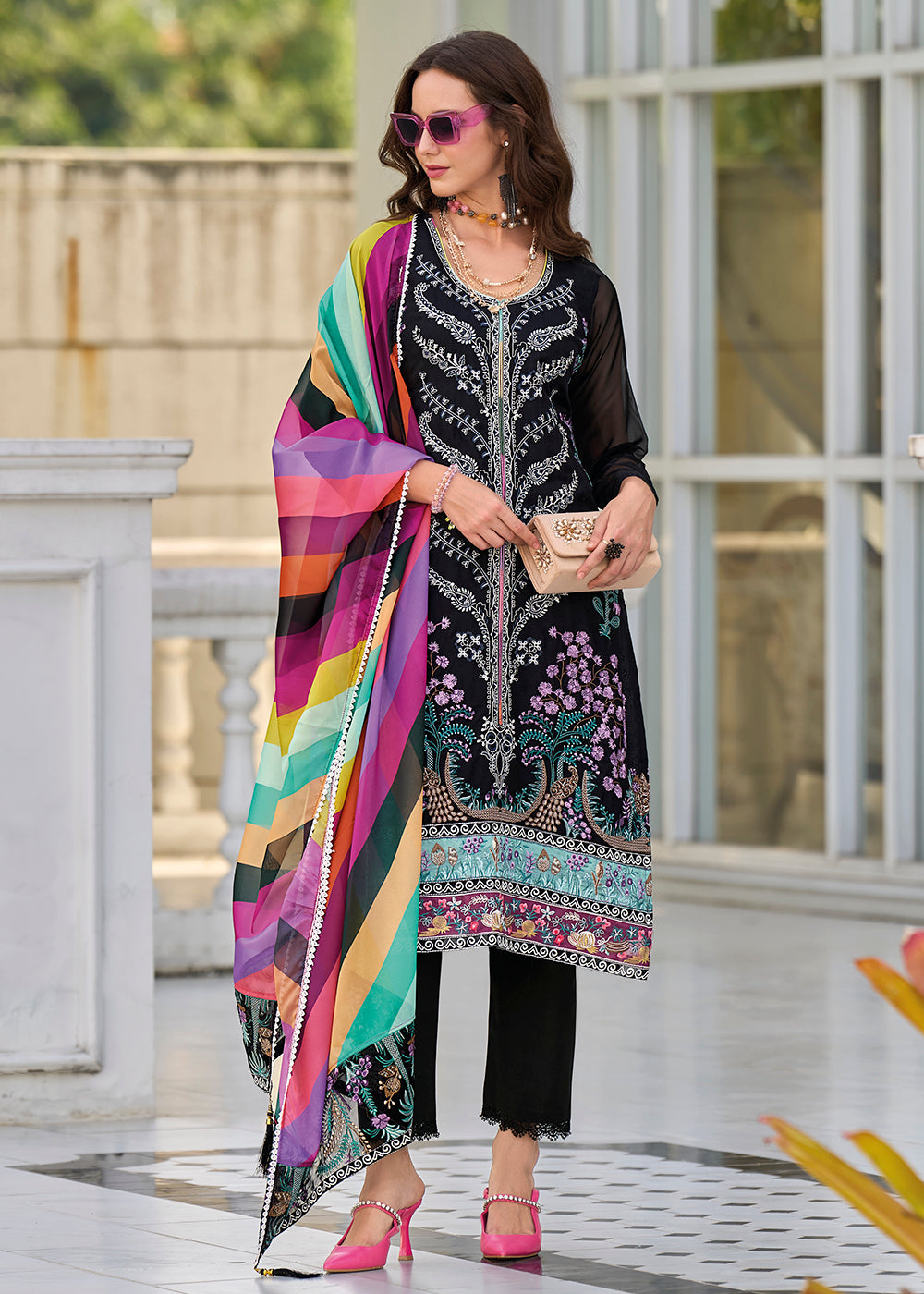 Readymade Classic Black Salwar Kameez