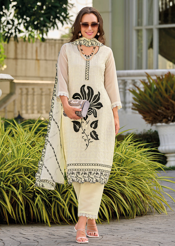 Readymade Elegant White Salwar Kameez