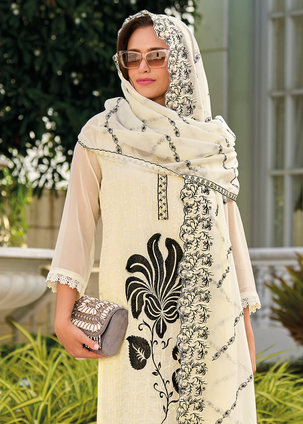 Readymade Elegant White Salwar Kameez