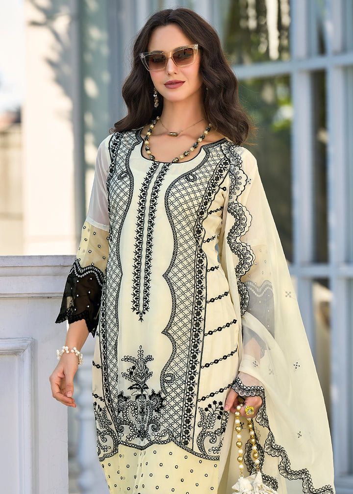 Readymade Elegant Off-White Designer Salwar Kameez