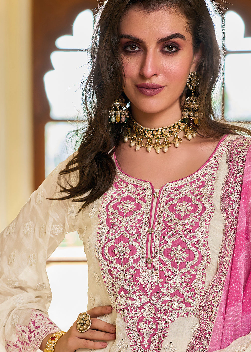 Readymade Elegant White Salwar Kameez