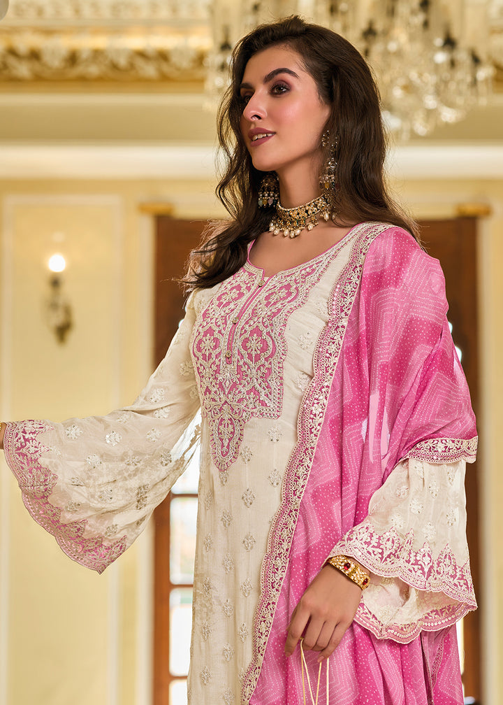 Readymade Elegant White Salwar Kameez