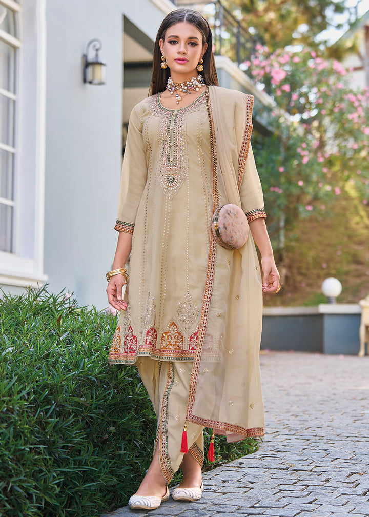 Readymade Luxurious Golden Designer Salwar Kameez