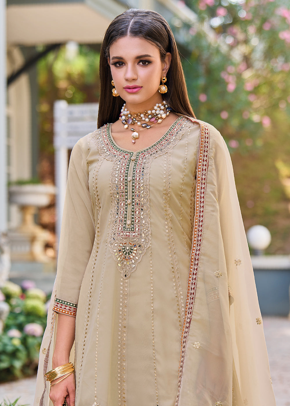 Readymade Luxurious Golden Designer Salwar Kameez