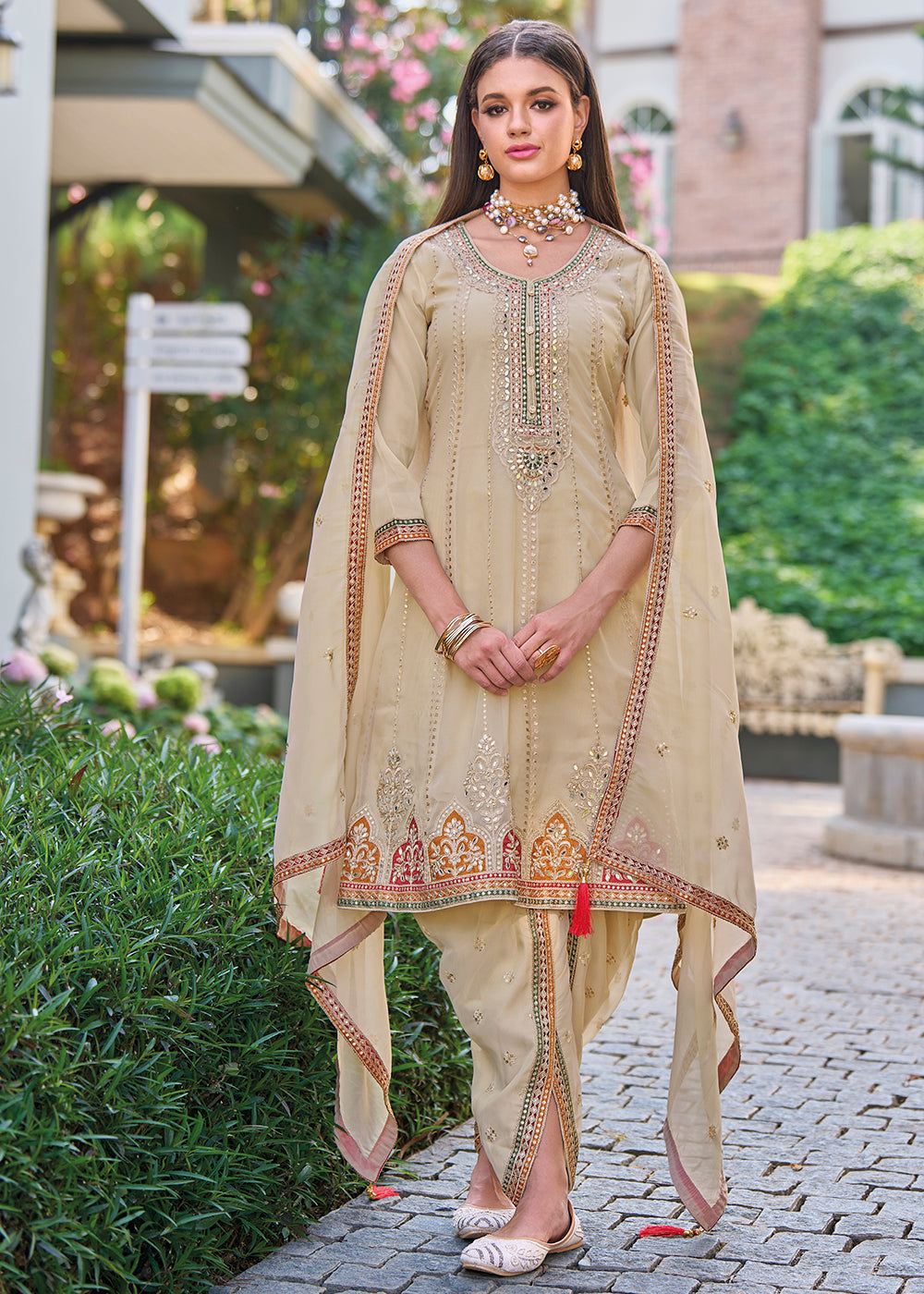 Readymade Luxurious Golden Designer Salwar Kameez