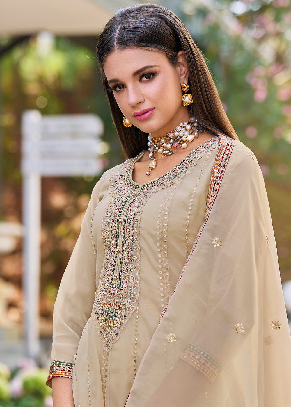 Readymade Luxurious Golden Designer Salwar Kameez