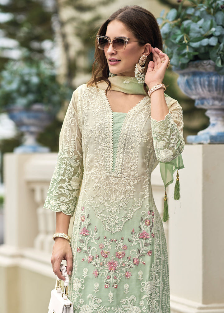 Readymade Elegant Light Green Designer Salwar Kameez