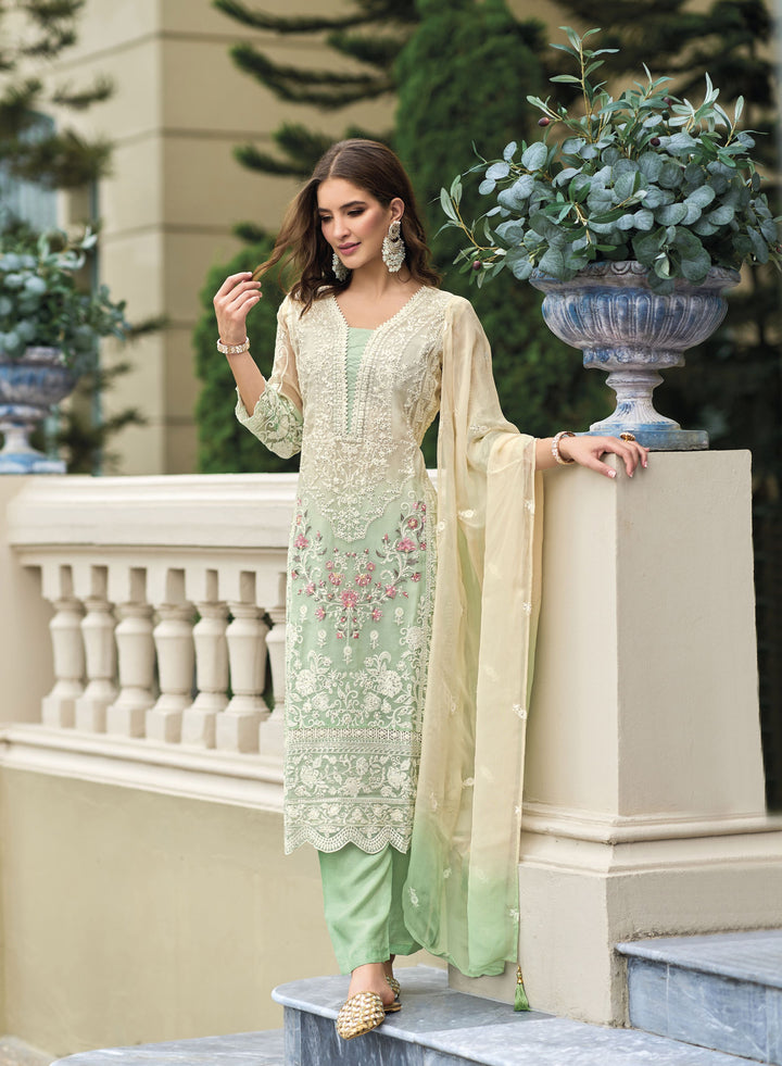 Readymade Elegant Light Green Designer Salwar Kameez