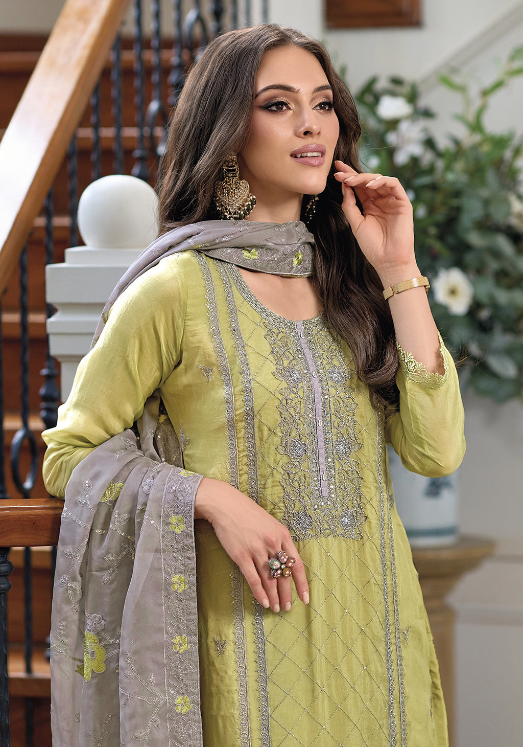 Readymade Lemon Yellow Designer Salwar Kameez