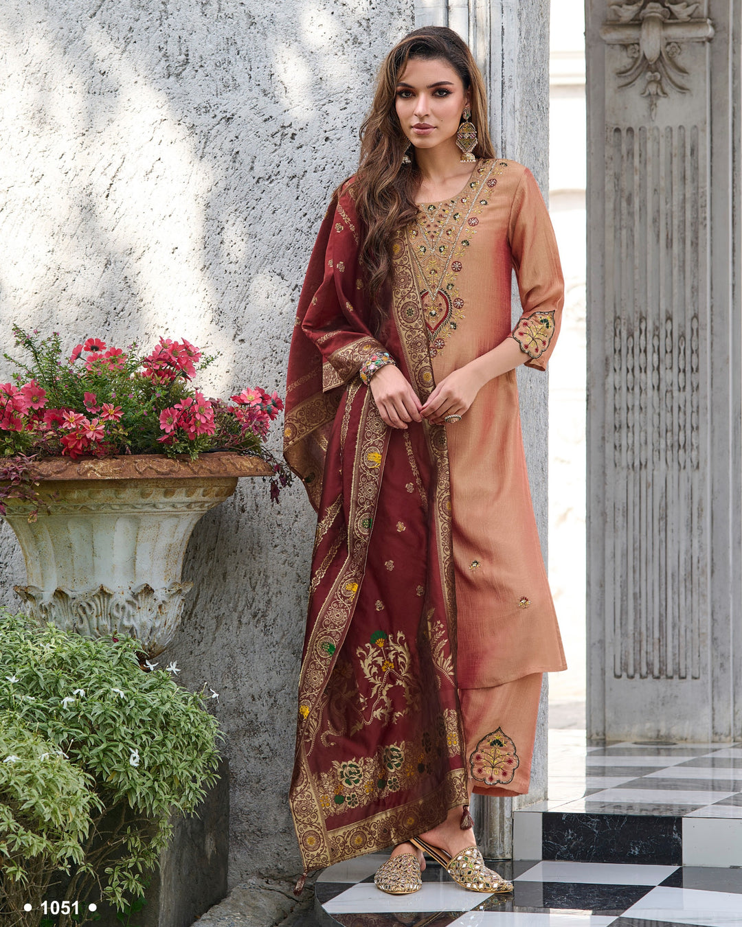 Designer Readymade Salwar Kameez in Peach