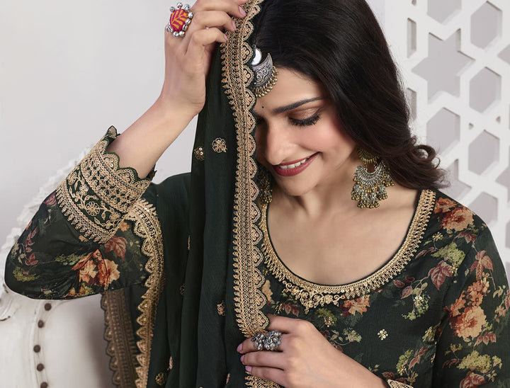 Readymade Designer Salwar Kameez in Exquisite Green