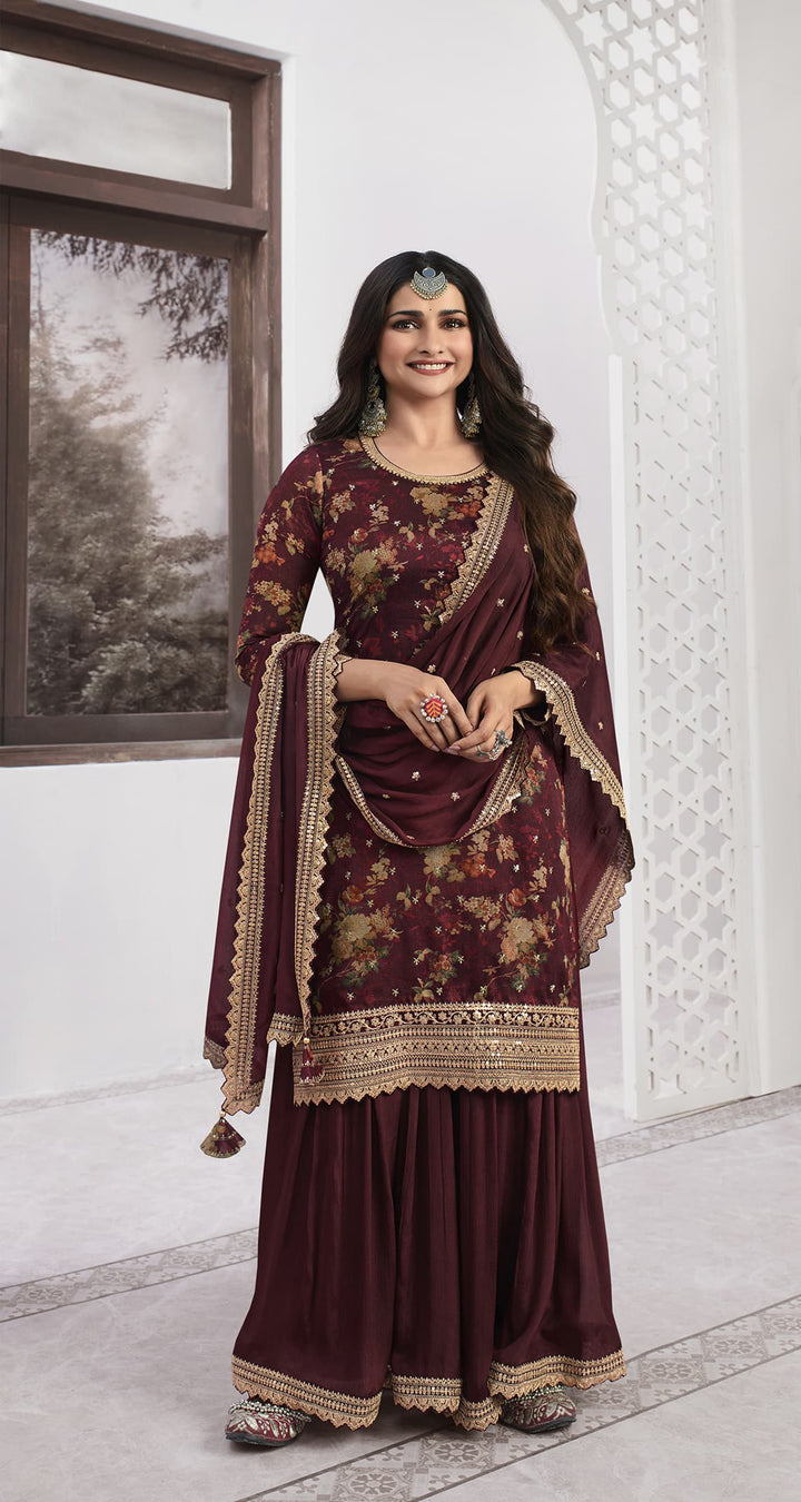 Readymade Designer Maroon Salwar Kameez