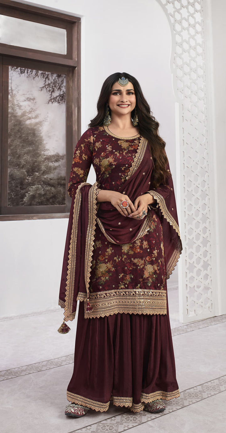 Readymade Designer Maroon Salwar Kameez