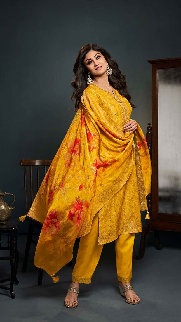 Readymade Designer Salwar Kameez in Yellow