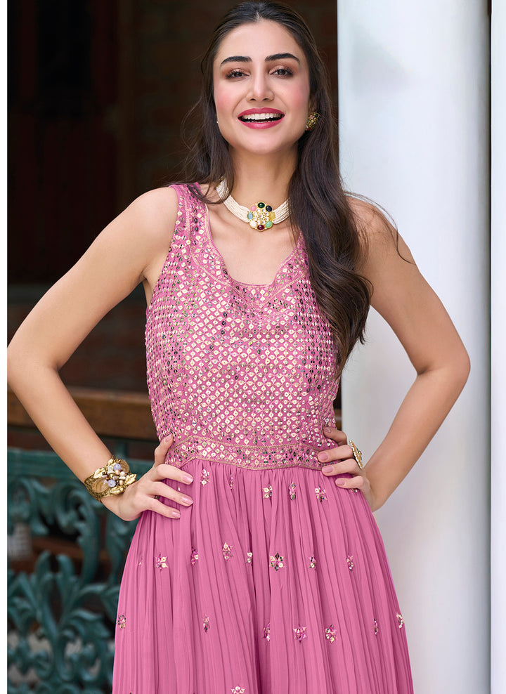 Pink Elegance at Ethnic Gallery: Designer Readymade Partywear jump suit Salwar Kameez