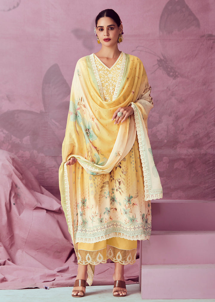 Readymade Designer Yellow Salwar Kameez