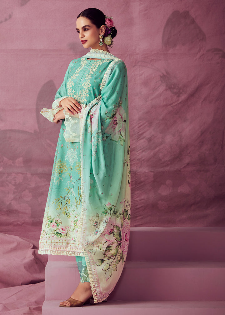 Readymade Designer Mint Salwar Kameez