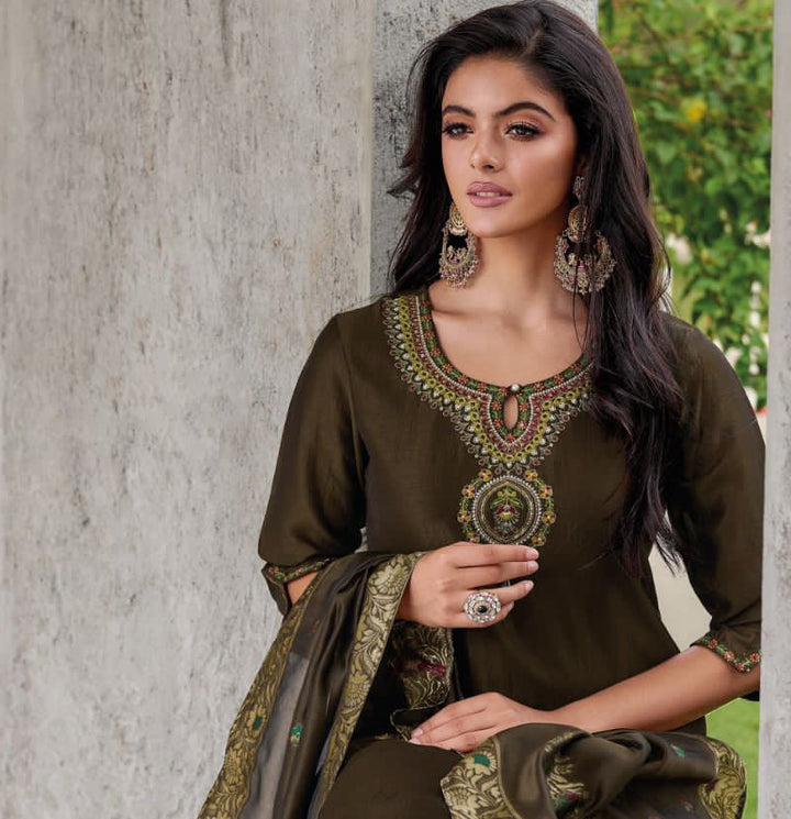 Designer Readymade Salwar Kameez in Mehndi Green