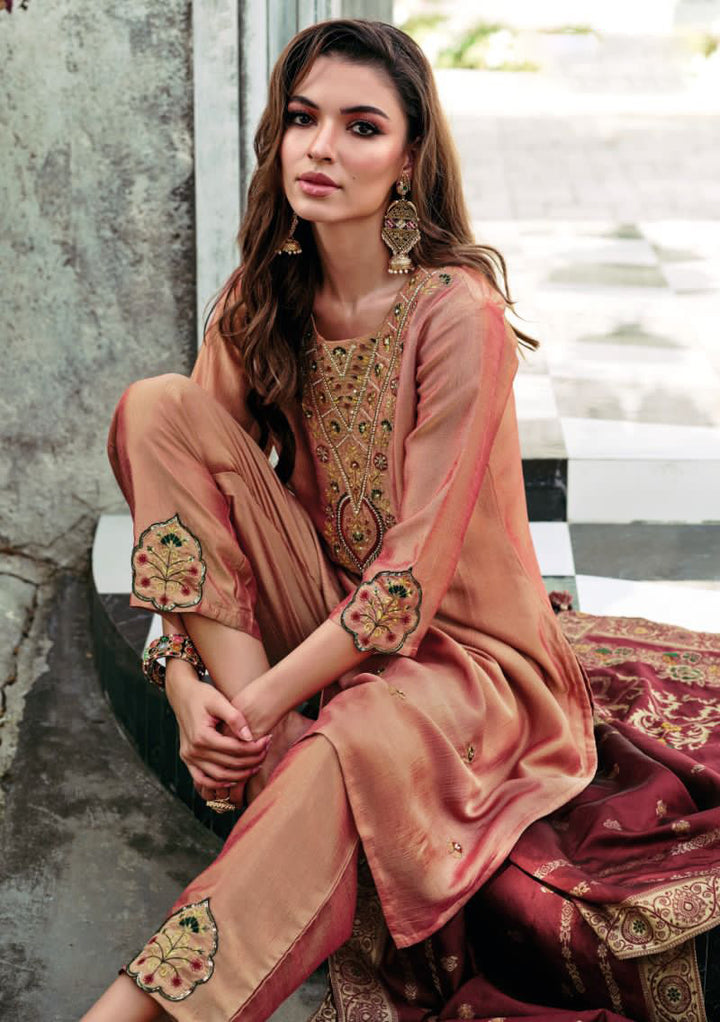 Designer Readymade Salwar Kameez in Peach