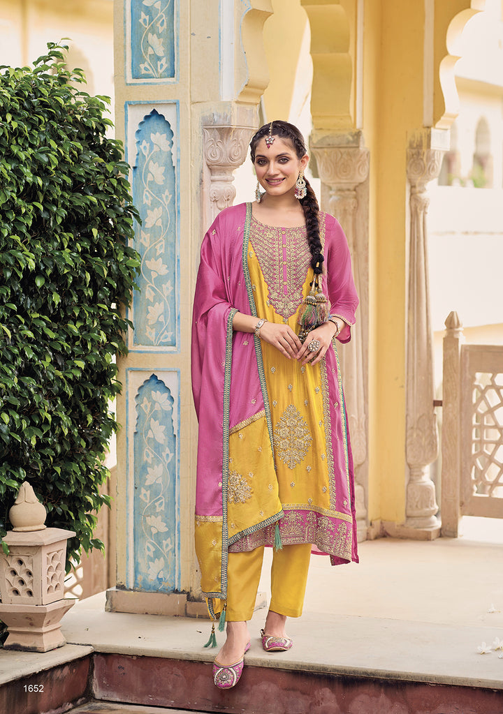 Readymade Yellow Designer Salwar Kameez