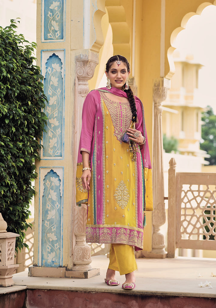 Readymade Yellow Designer Salwar Kameez