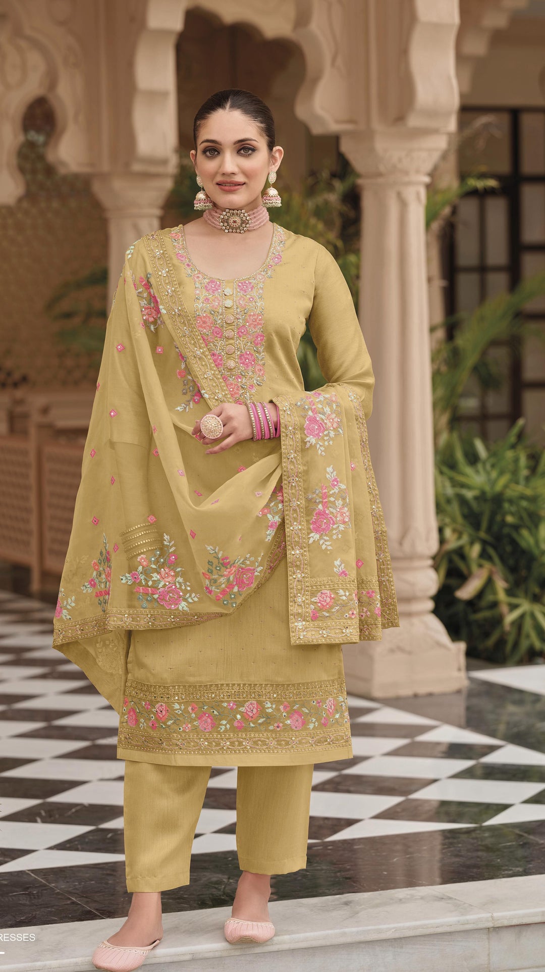 Readymade Yellow Designer Salwar Kameez