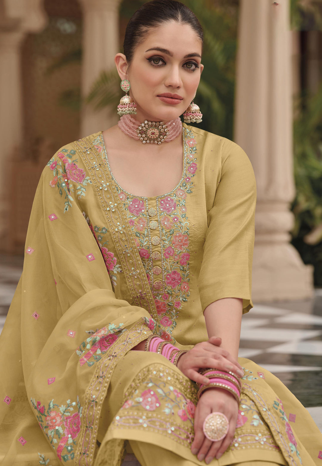 Readymade Yellow Designer Salwar Kameez