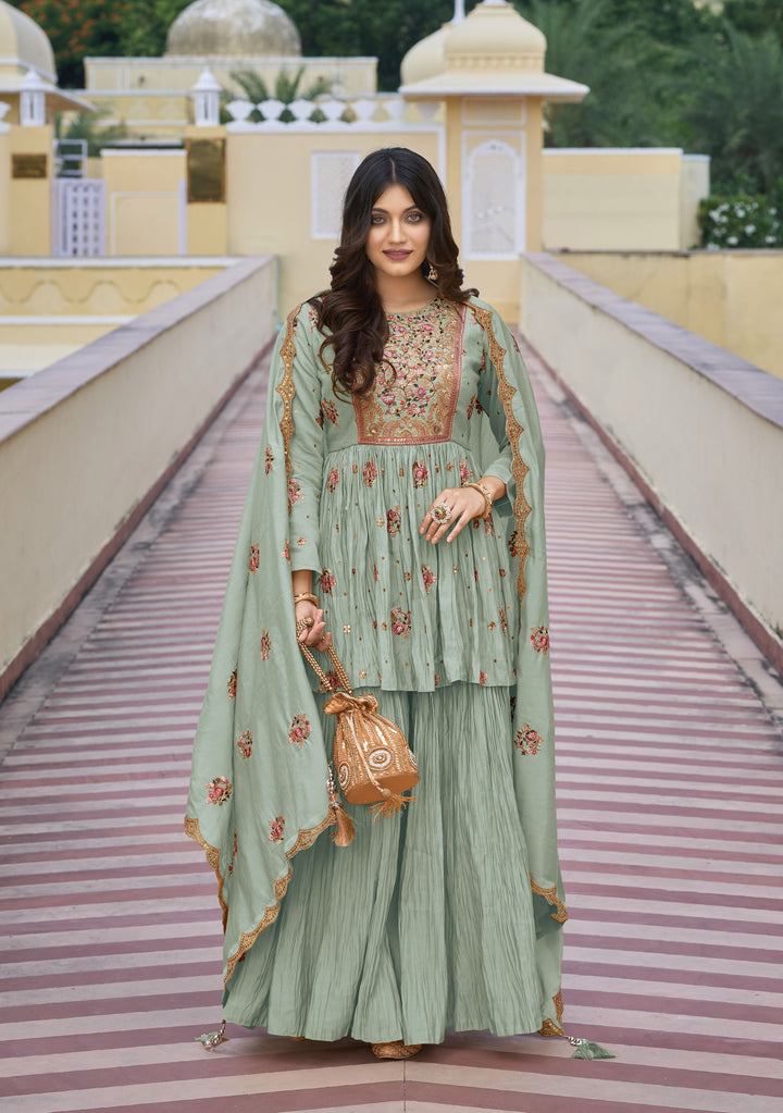 Readymade Designer Palazzo Style light green Salwar Kameez