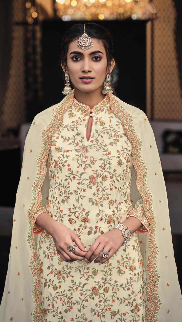 Timeless Elegance in White Designer Indian Salwar Kameez