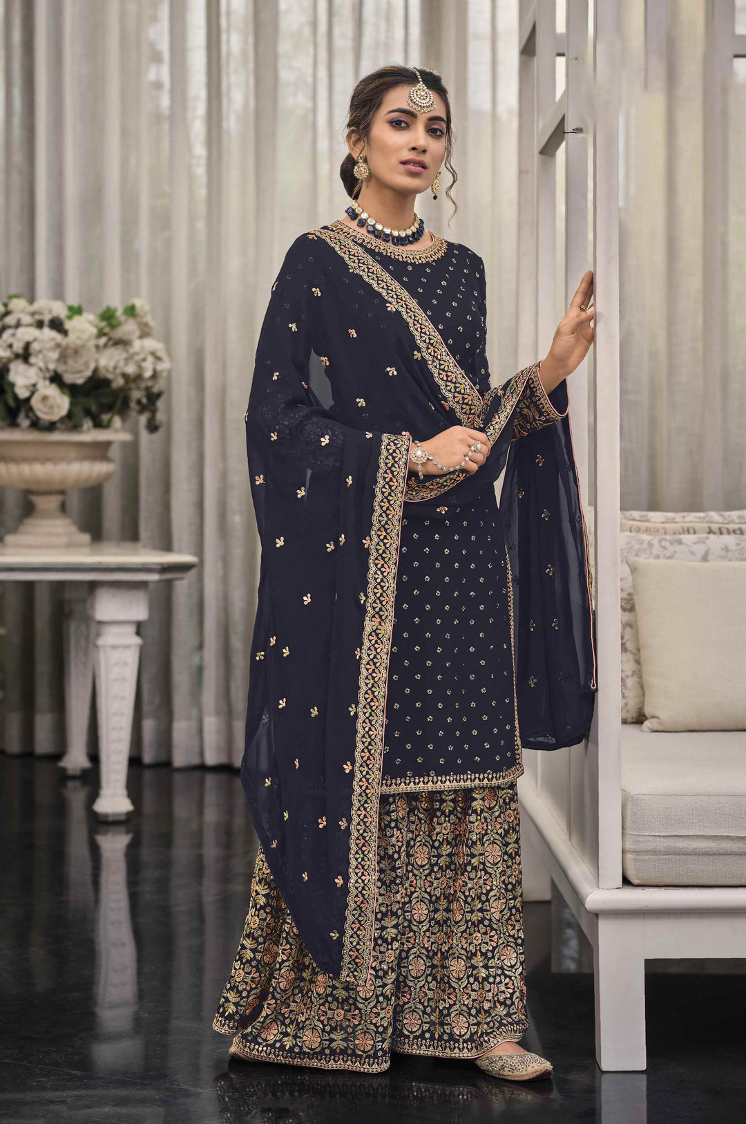 Navy Blue Designer Indian Salwar Kameez