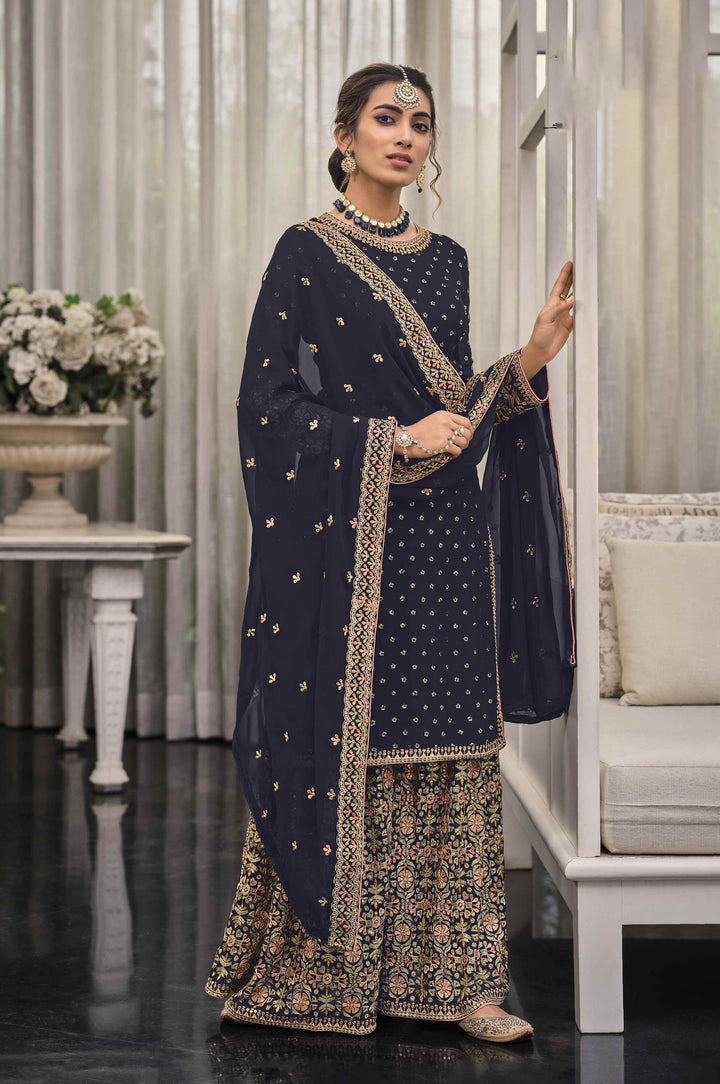 Navy Blue Designer Indian Salwar Kameez