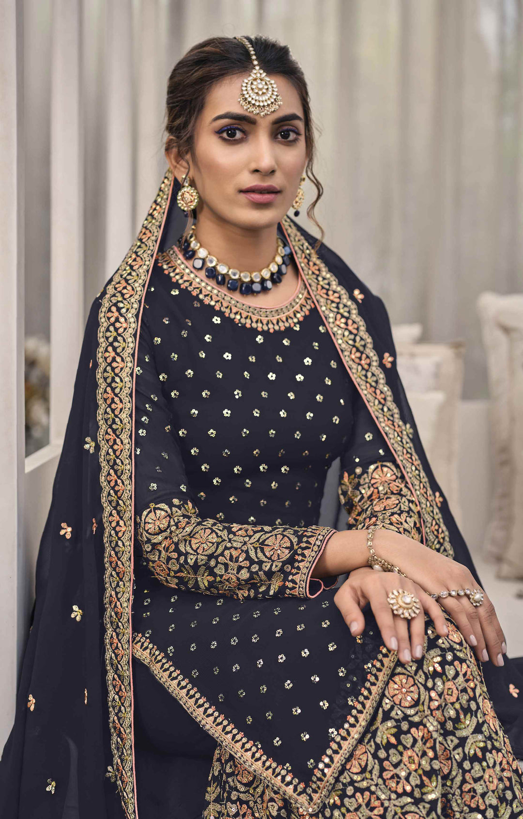 Navy Blue Designer Indian Salwar Kameez