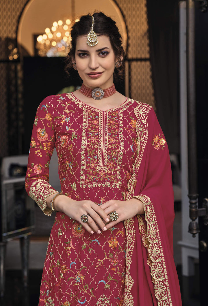 Readymade Ravishing Red Elegance Designer Salwar Kameez