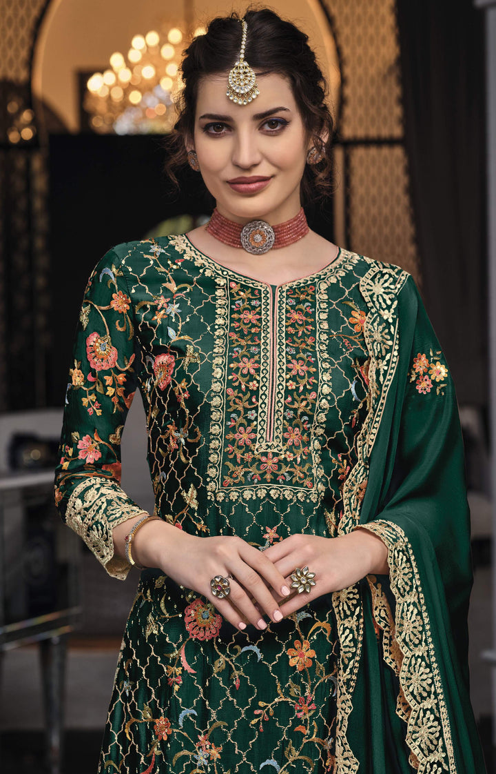 Readymade Green Symphony Designer Salwar Kameez