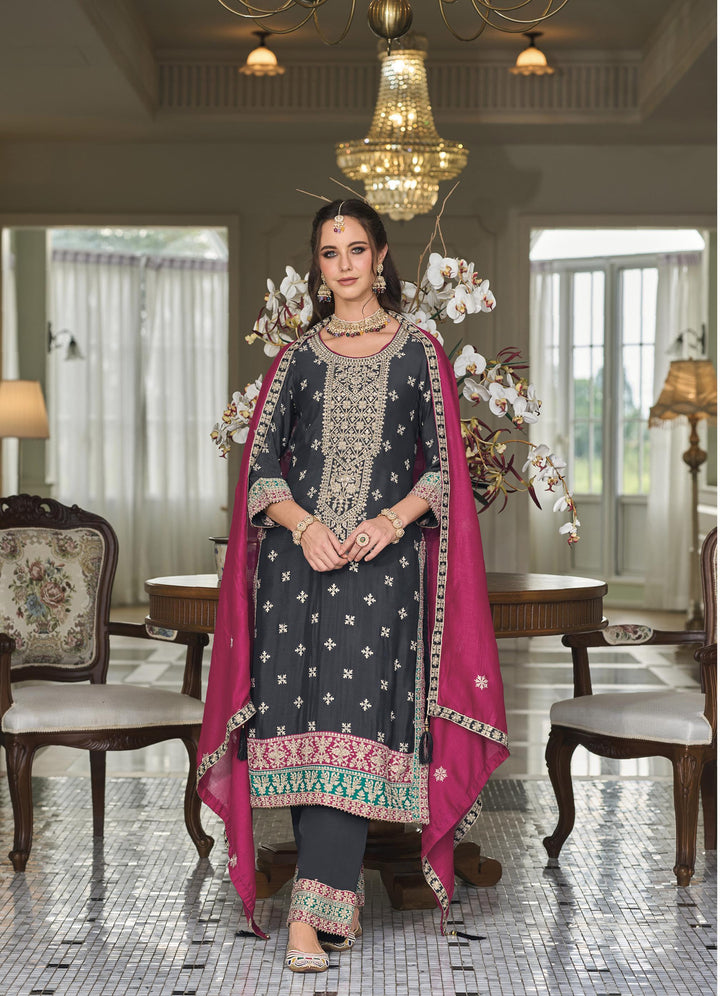 Readymade Elegant Black Designer Salwar Kameez