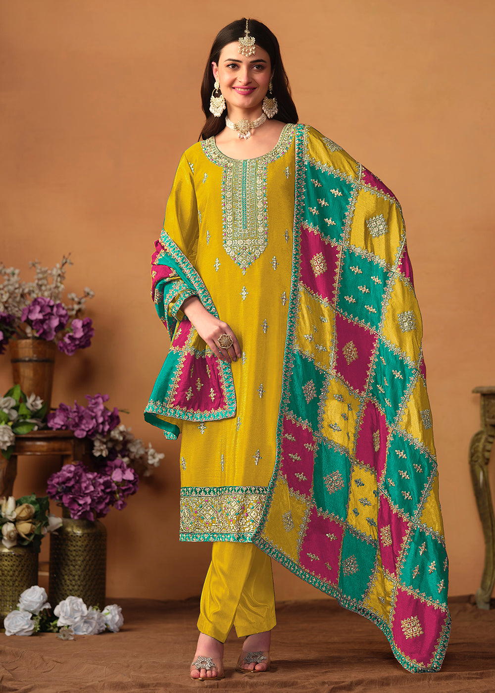 Readymade Elegant Yellow Salwar Kameez