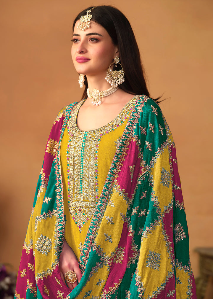 Readymade Elegant Yellow Salwar Kameez