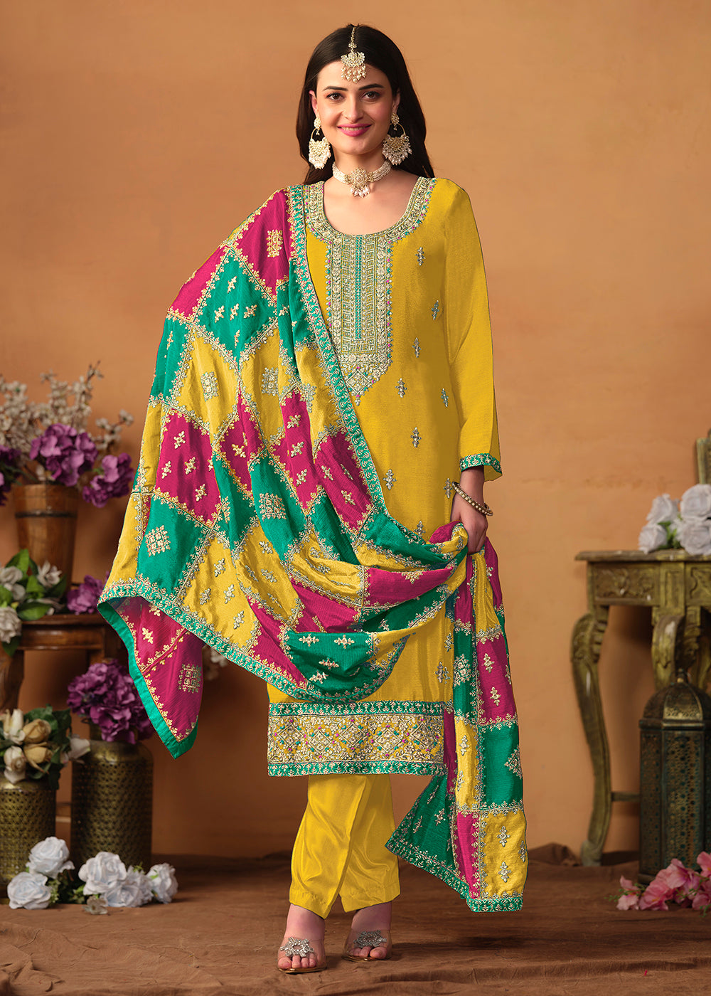 Readymade Elegant Yellow Salwar Kameez