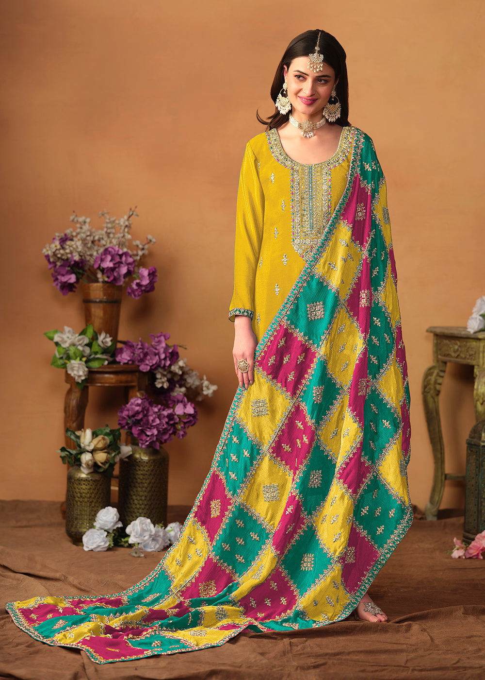 Readymade Elegant Yellow Salwar Kameez