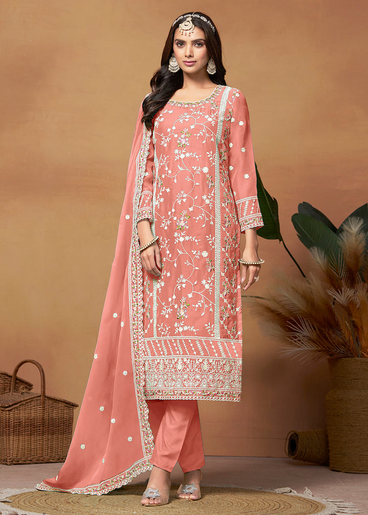 Readymade Peach Designer Salwar Kameez